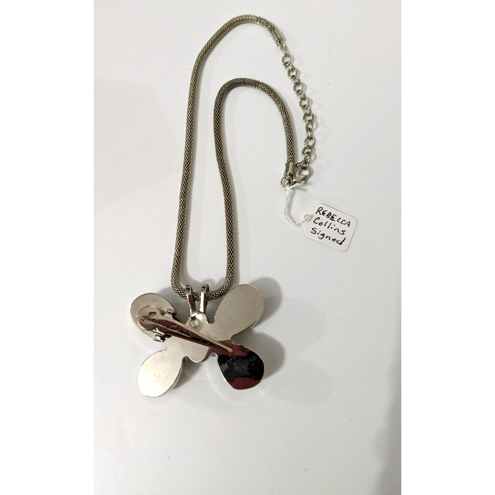 Rebecca Collins‎ Butterfly Pendant/Scarf Clip 25" VINTAGE Signed